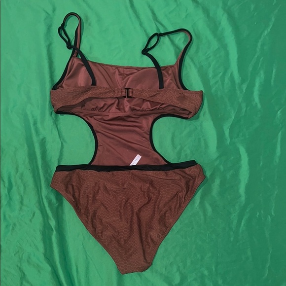NWOT Sanctuary Brown Cutout Swimsuit size XL - Picture 2 of 5